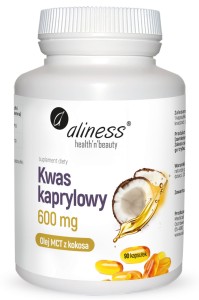 Kwas kaprylowy (60% C8) 600 mg x 90 caps suplement diety (K1411)